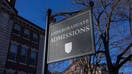 Signage outside of the Admissions Office at Dartmouth College on February 8, 2024 in Hanover, New Hampshire. Dartmouth College has announced it will once again require applicants to submit standardized test scores, beginning with the next application cycle, for the class of 2029. 