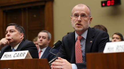 Federal Communication Commission Commissioner Brendan Carr testifies before the House Energy and Commerce Committees Communications and Technology Subcommittee in the Rayburn House Office Building on Capitol Hill December 05, 2019 in Washington, DC. All five of the FCC commissioners testified before the subcommittee, which is tasked with oversight of the commission. 