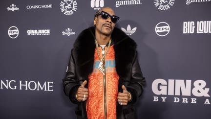 Snoop Dogg at the Flippers Roller Boogie Palace Big Game After Party Celebrating the Release of "Coming Home" by Usher and Gin & Juice By Dre and Snoop at Encore Beach Club at Wynn on February 11, 2024 in Las Vegas.