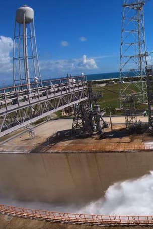 Watch NASA release 450,000 gallons of water