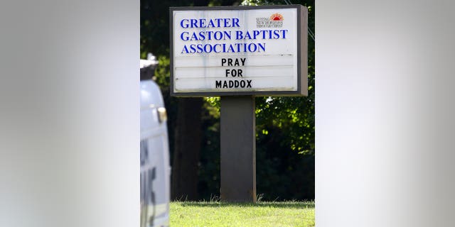 The message on the poster in front of the Greater Gaston Baptist Association's offices is posted on Wednesday, September 26, 2018 in Gastonia, North Carolina, near Rankin Lake Park, where 6-year-old Maddox Ritch then disappeared. that he was going to the park with his father. September 22, 2018. (AP Photo / John Clark Gaston Gazette)