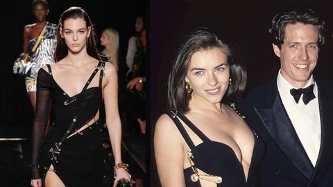 Versace reboots famous 'safety pin' dress from '90s at NYC fashion show