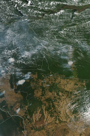 Amazon wildfires seen from space
