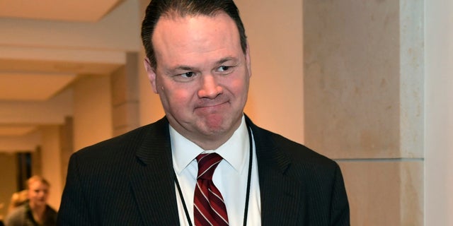 In this Jan. 17, 2018, photo, Rick Dearborn, President Trump's White House deputy chief of staff for legislative affairs, is on Capitol HIll.walks on Capitol Hill. (AP Photo/Susan Walsh, File)<br>