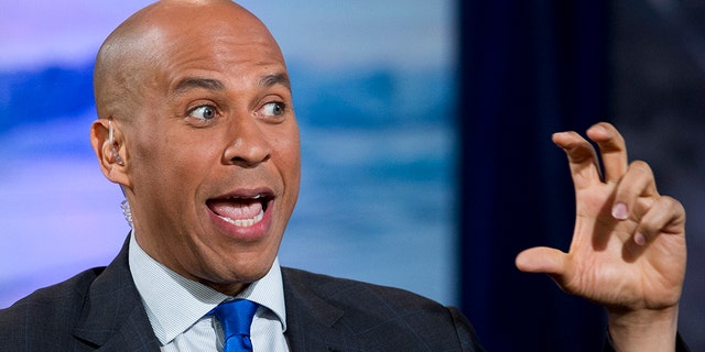 Democratic presidential candidate Sen. Cory Booker, D-N.J., speaks during the Climate Forum at Georgetown University, Friday, Sept. 20, 2019, in Washington. (Associated Press)