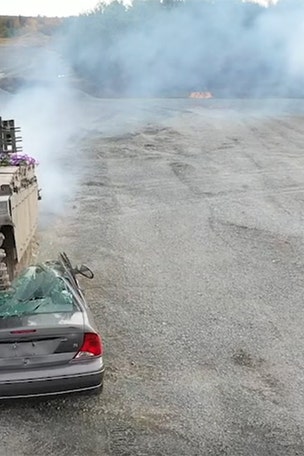 How to crush a car with a tank