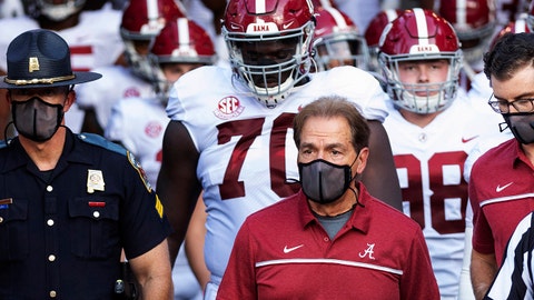Tide's Saban tests positive for virus, will miss Iron Bowl