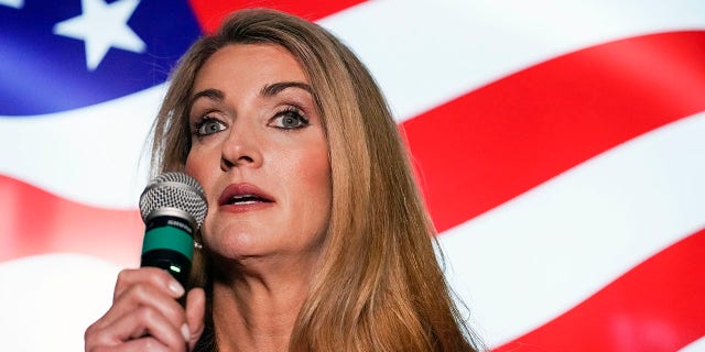 U.S. Sen. Kelly Loeffler, R-Ga., campaigns Nov. 13, 2020, in Cumming, Ga. (Associated Press)