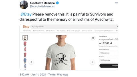 Etsy pulls 'Camp Auschwitz' shirt after Auschwitz Memorial spots item for sale on site