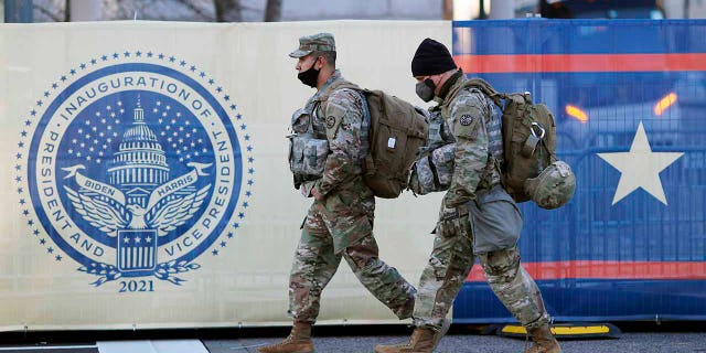 The National Guard will roam Washington on Thursday, January 21, 2021, the day after President Joe Biden took office in Washington. (AP Photo / Rebecca Blackwell)