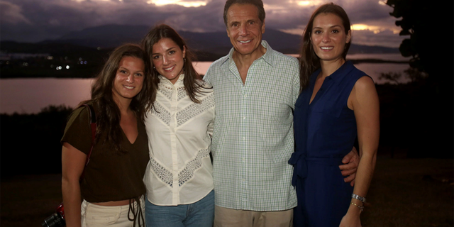 Gov. Andrew Cuomo in Puerto Rico with his daughters Mariah, Cara and Michaela on Nov. 29, 2019.