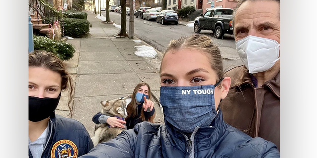 Mariah Cuomo’s Instagram reads, "New Year same #nytough fam" from left to right, Cara, Michaela, Mariah and Gov. Andrew Cuomo.