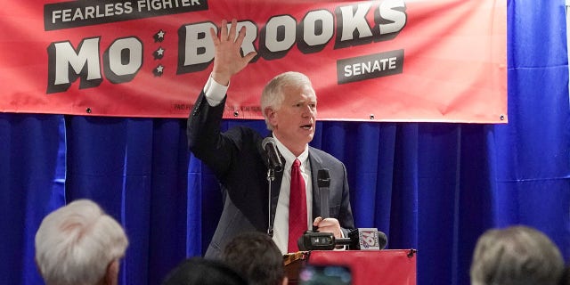U.S. Rep. Mo Brooks (R-AL) makes an announcement in Huntsville, Alabama, U.S. March 22, 2021. REUTERS/Elijah Nouvelage