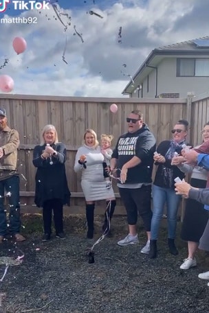 Dad throws FIT at gender reveal