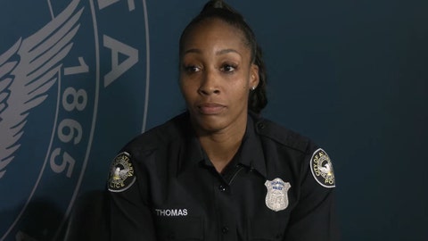 Atlanta police officer describes viral act of kindness toward barefoot homeless man in emotional interview