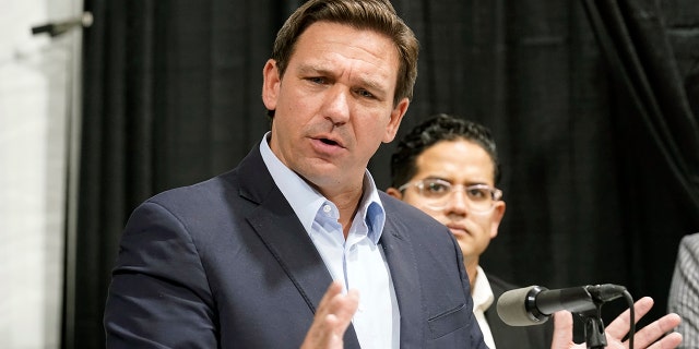 In this Wednesday, Aug. 18, 2021, file photo, Florida Gov. Ron DeSantis speaks at the opening of a monoclonal antibody site in Pembroke Pines, Florida.