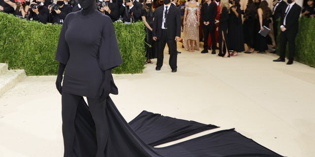 Kim Kardashian wore a custom Balenciaga outfit.