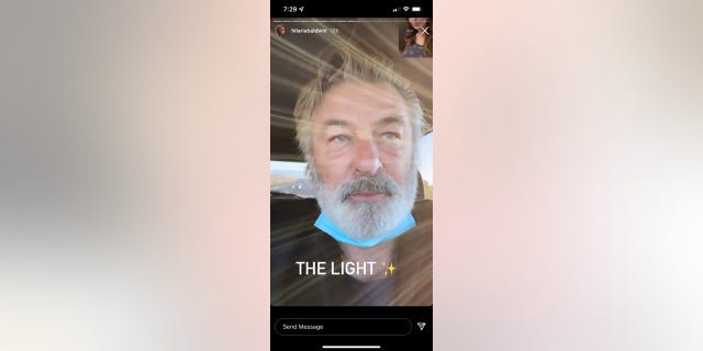 Hilaria Baldwin shares a screengrab from a Facetime call with husband Alec Baldwin before the fatal shooting occurred Thursday.