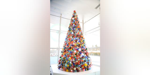 The Corning Museum of Glass Holiday Ornament Tree in Corning, New York