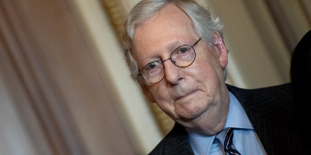 Senate minority leader Mitch McConnell at the US Capitol on November 17, 2021.