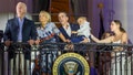 President Joe Biden, first lady Jill Biden, Hunter Biden holding Beau Biden and Naomi Biden watch fireworks on the South Lawn of the White House on July 04, 2023 in Washington, DC.