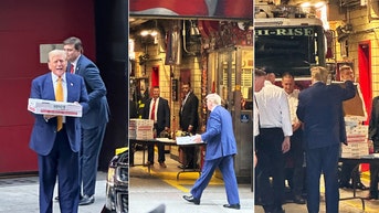 Trump delivers pizza to New York firefighters, takes photos after day in court