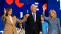 President Joe Biden stands with Democratic presidential nominee Vice President Kamala Harris and first lady Jill Biden during the first day of Democratic National Convention, Monday, Aug. 19, 2024, in Chicago. - Fox News