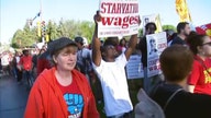 Workers protest at McDonald’s annual meeting
