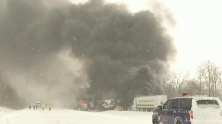 Massive, fiery pileup closes I-94 in west Michigan 