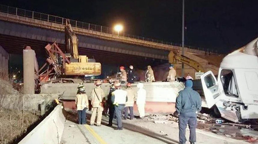 1 killed, 1 injured in Ohio overpass collapse