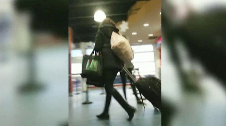 Woman's meltdown at ferry terminal caught on tape