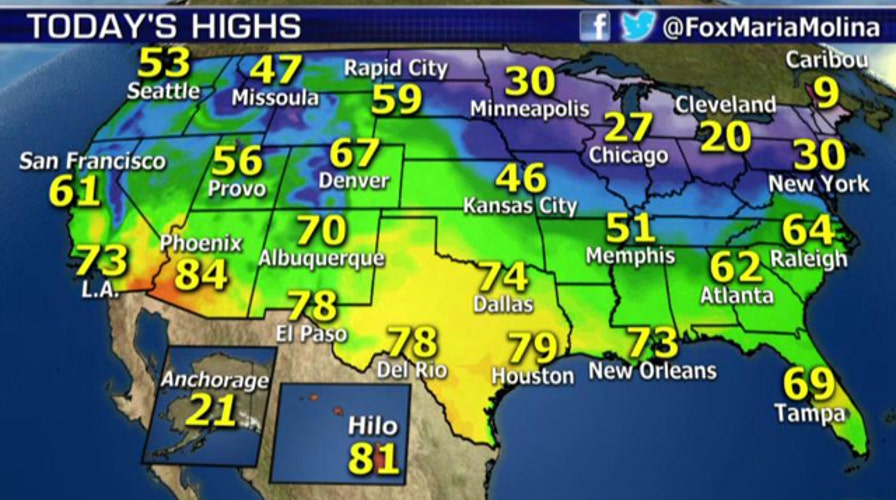 National forecast for Monday, February 9