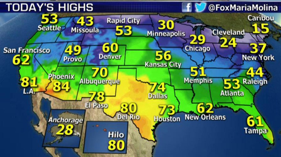 National forecast for Tuesday, February 10