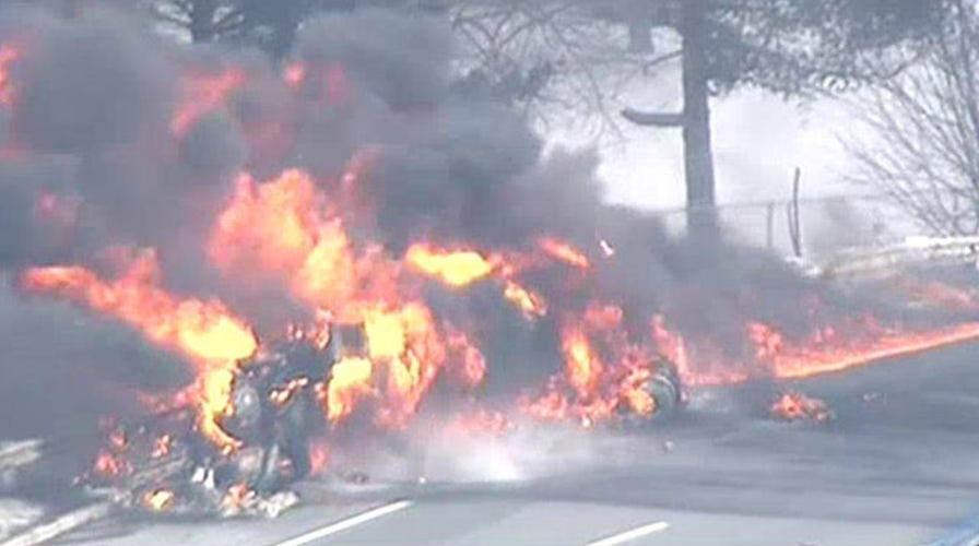 Tanker truck explodes in flames