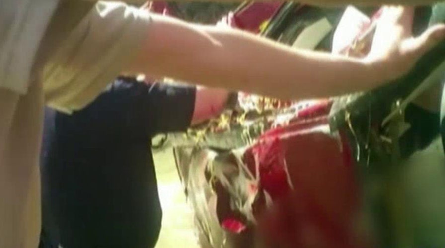 Footage released of Utah toddler being rescued from car