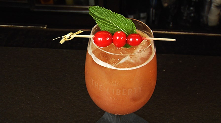 Making The Liberty's Bourbon Berry Cockail