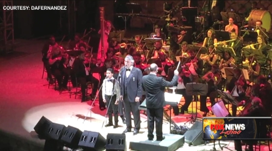 12-yr-old boy sings with Andrea Bocelli