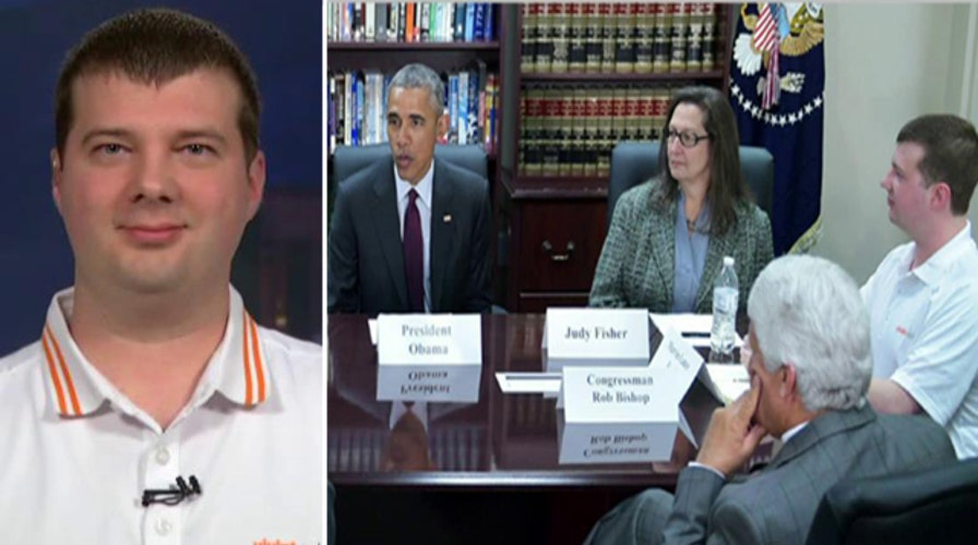 Man wearing polo to Obama meeting cut out of photo