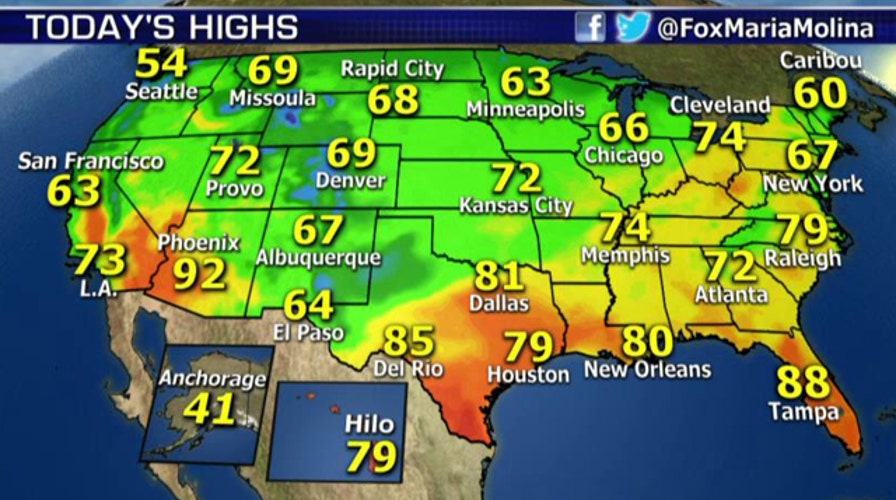 National forecast for Monday, April 13