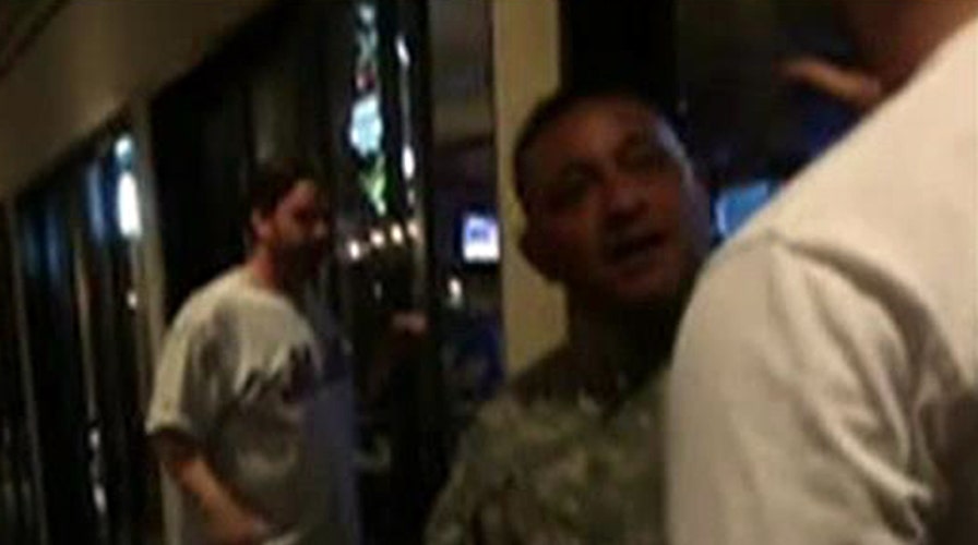 Tense bar fight after possible stolen valor