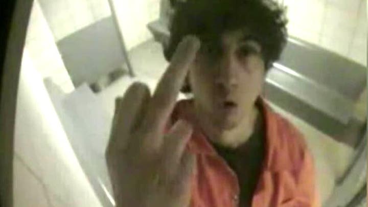 Video shows convicted Boston bomber flipping off camera