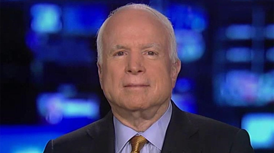 Sen. McCain talks Iran bill, GOP infighting over amendments