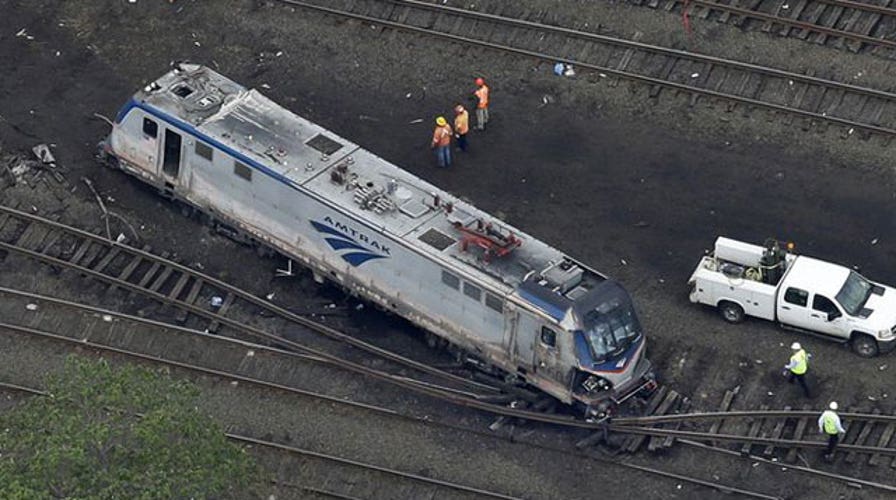 Did projectile hit Amtrak train before derailment?