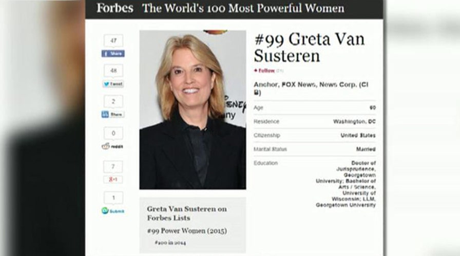 Greta: Thank you, Forbes, for 'Most Powerful' honor