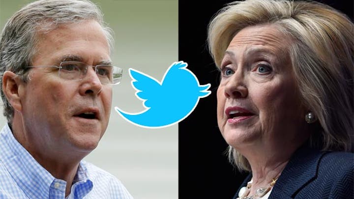 Jeb Bush, Hillary Clinton trade tweets over American workers