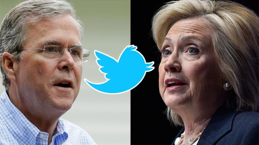 Jeb Bush, Hillary Clinton trade tweets over American workers