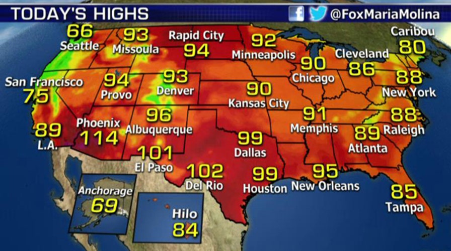 National forecast for Friday, August 14