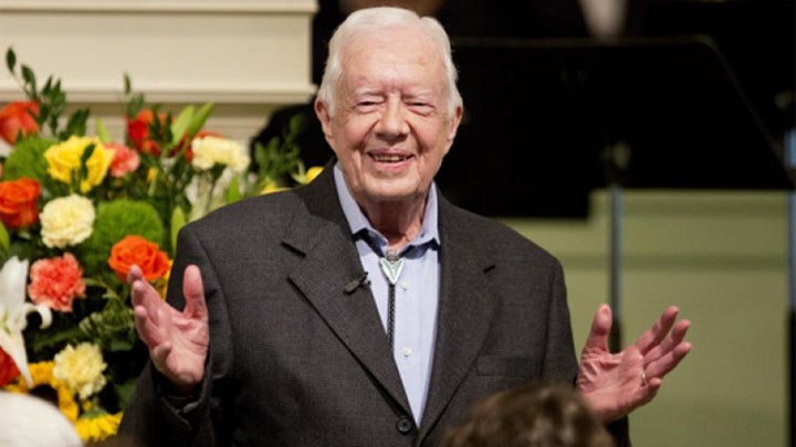 Crowds gather to hear Jimmy Carter teach Sunday school