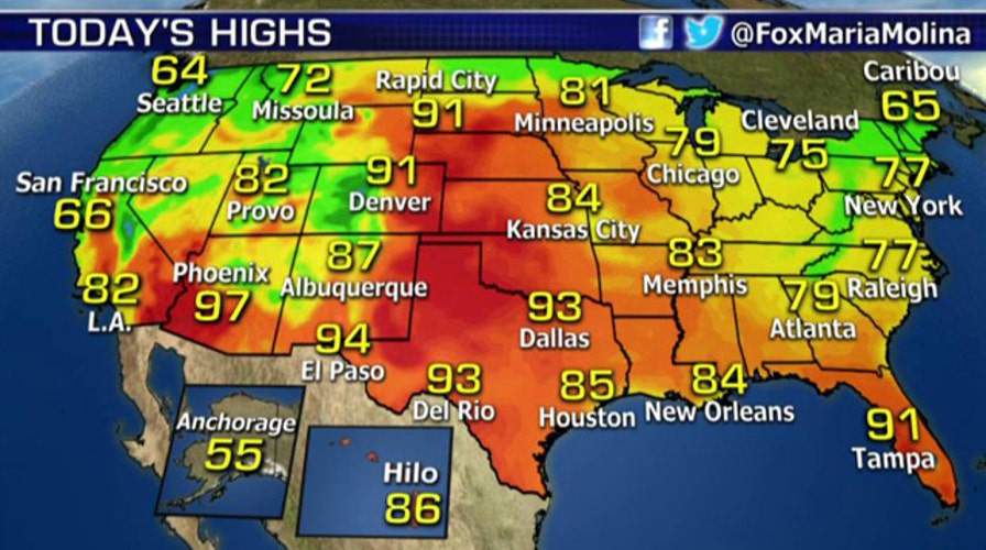 National forecast for Monday, September 14