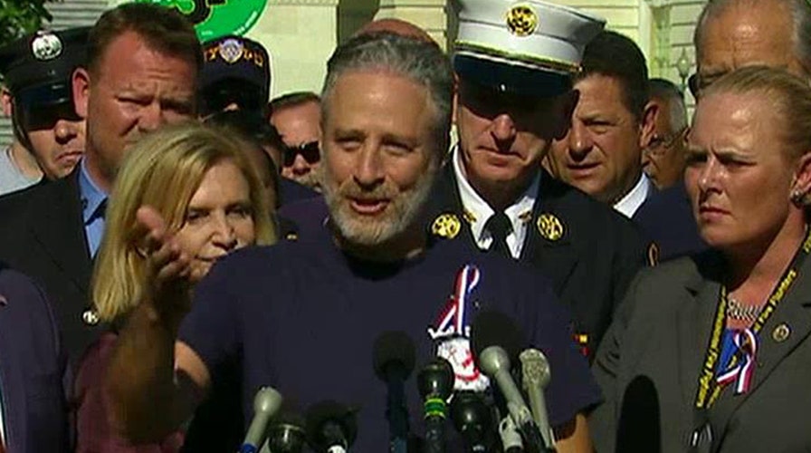 Jon Stewart leads rally in DC for renewal of 9/11 health act
